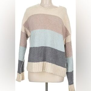 Altar'd State Cream and Blue Striped Sweater